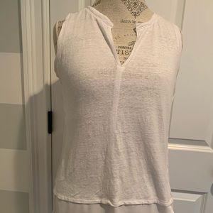 Sanctuary Split Collar White Tank Top